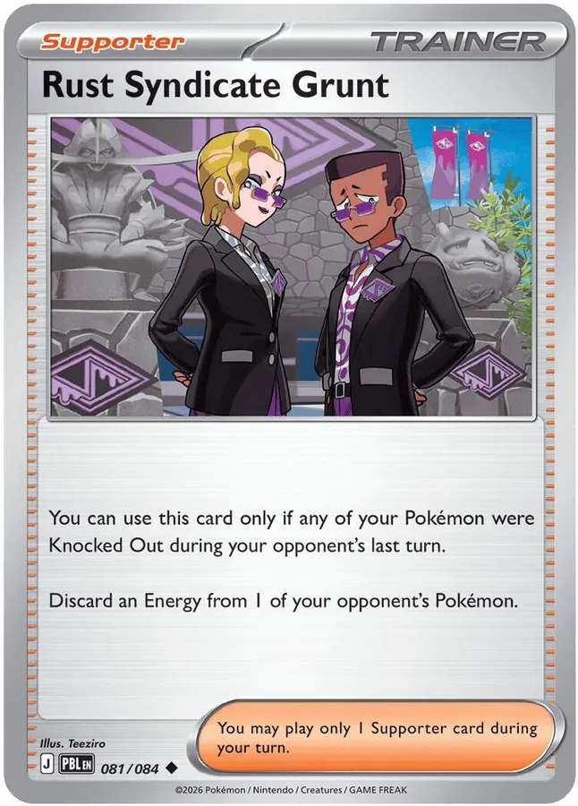 Pitch Black Rust Syndicate Grunt Pokémon card